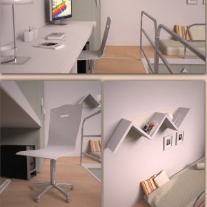 3D модель интерьера детской комнаты
